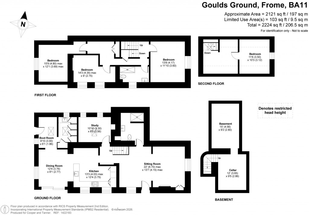 Floorplans For Goulds Ground, Frome, Somerset