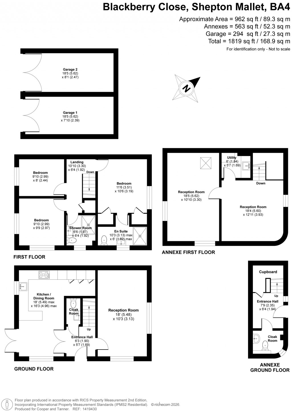 Floorplans For Blackberry Close, Shepton Mallet, Somerset