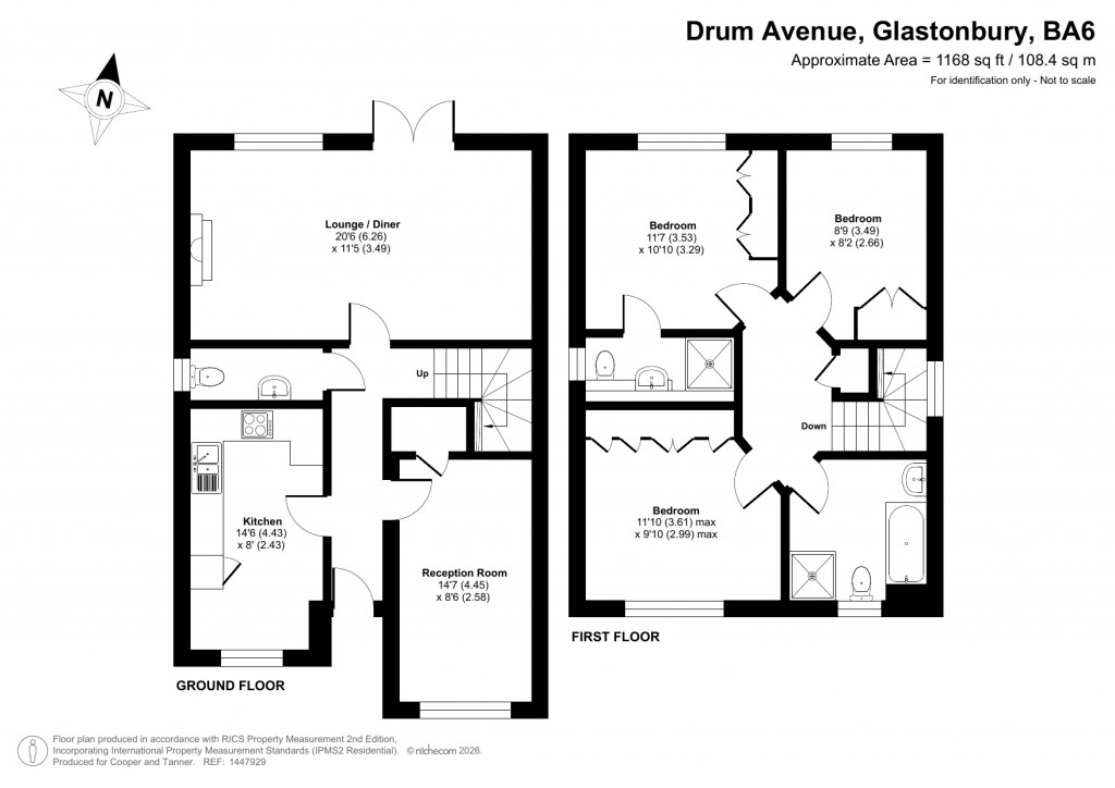 Floorplans For Drum Avenue, Glastonbury, Somerset
