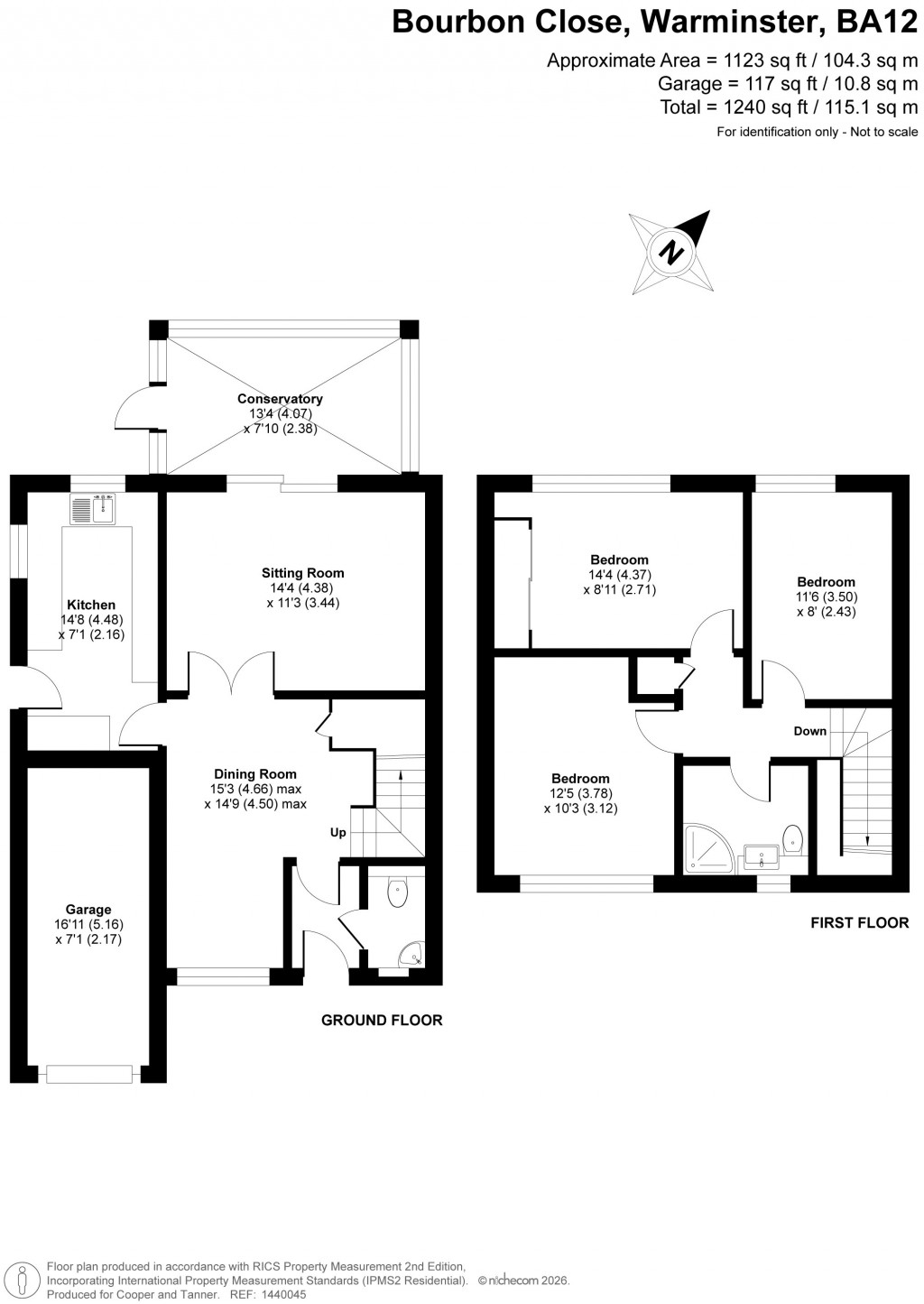 Floorplans For Bourbon Close, Warminster, Wiltshire