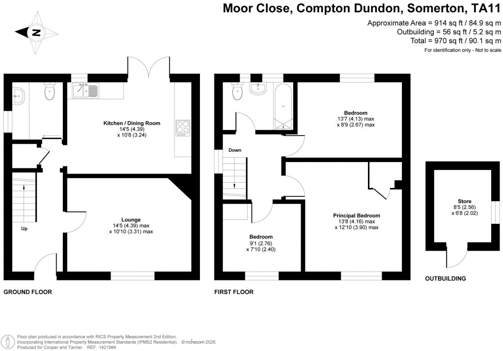 Floorplans For Moor Close, Compton Dundon, Somerset