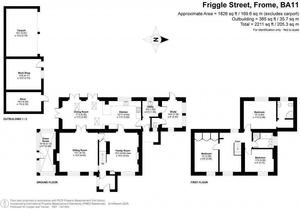 Floorplans For Friggle Street, Frome, Somerset