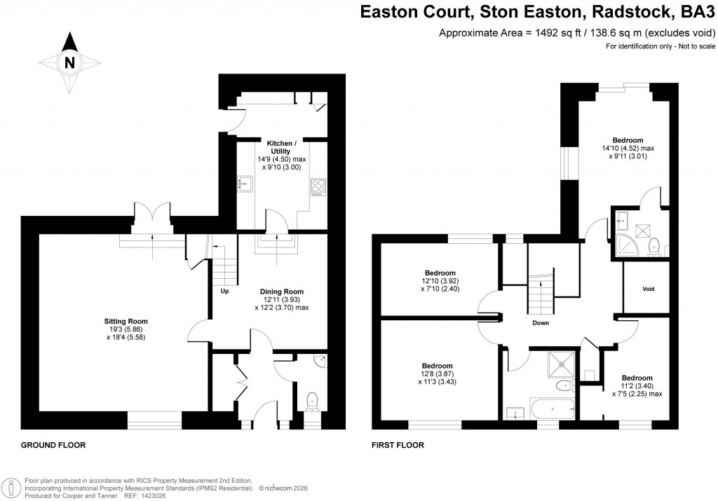 Floorplans For Easton Court, Ston Easton, Radstock, Somerset