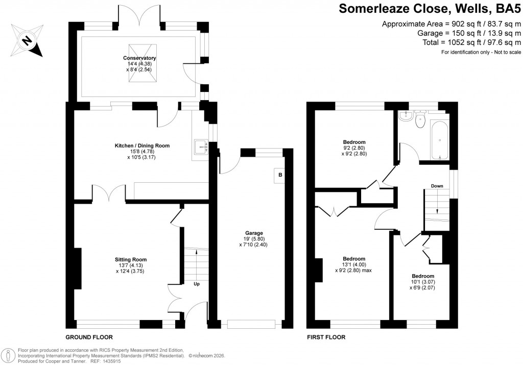 Floorplans For Somerleaze Close, Wells, Somerset