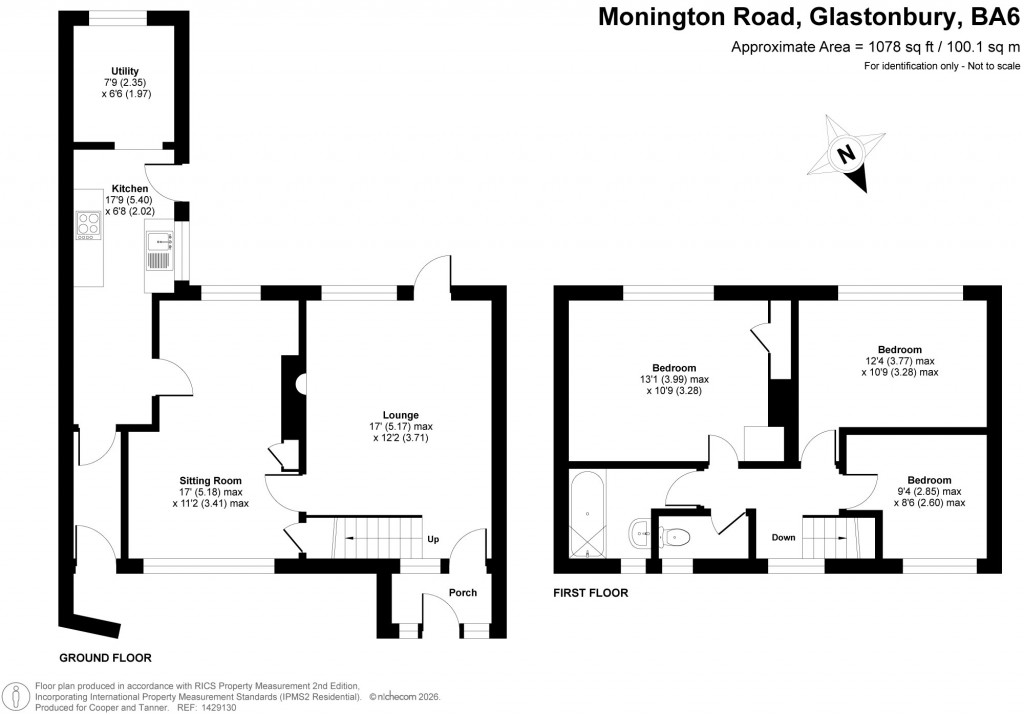 Floorplans For Monington Road, Glastonbury, Somerset
