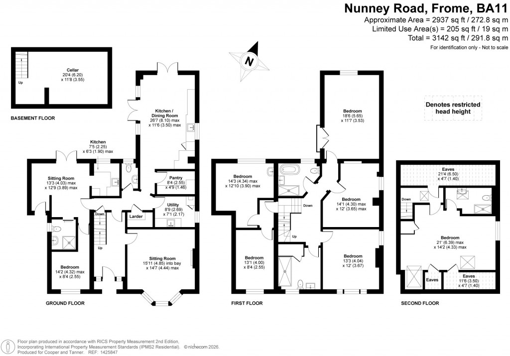 Floorplans For Nunney Road, Frome, Somerset
