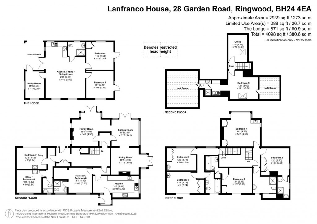 Floorplans For Garden Road, Burley, Ringwood, BH24