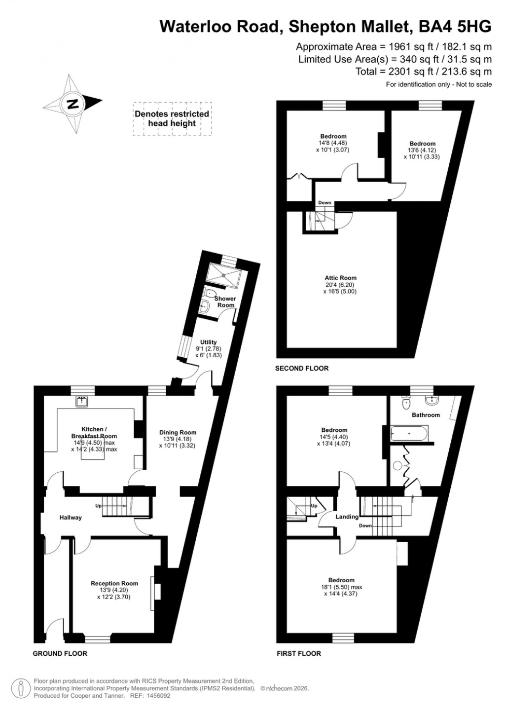 Floorplans For Waterloo Road, Shepton Mallet, Somerset