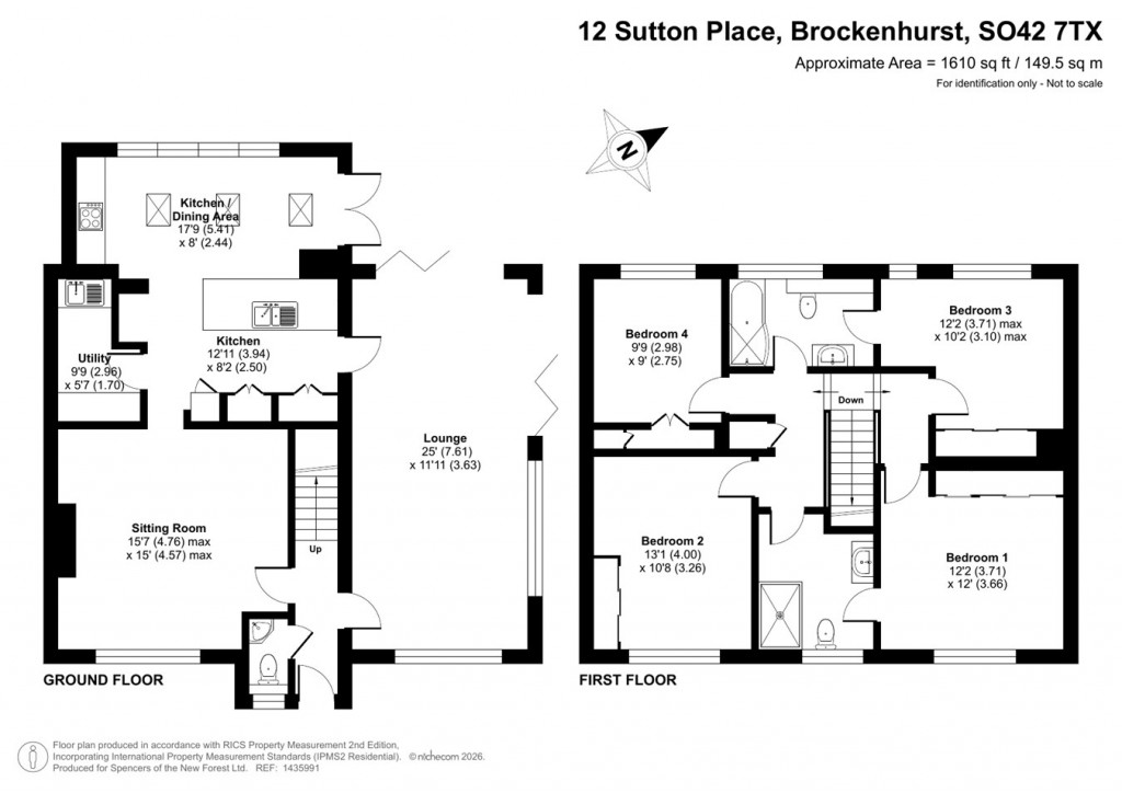 Floorplans For Sutton Place, Brockenhurst, SO42