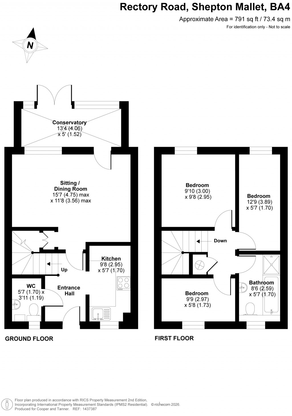 Floorplans For Rectory Road, Shepton Mallet, Somerset