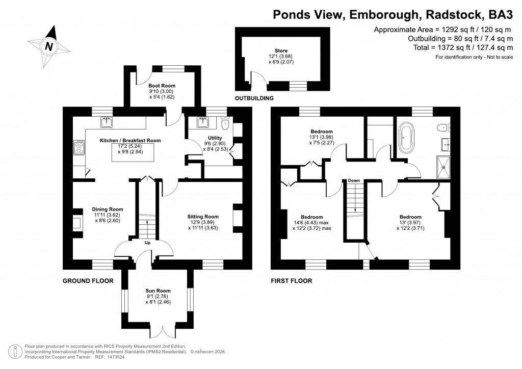 Floorplans For Pond View, Emborough Nr Radstock, Somerset