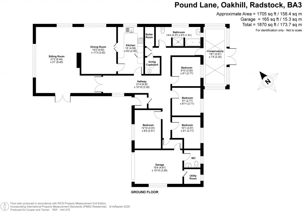 Floorplans For Pound Lane, Oakhill, Somerset