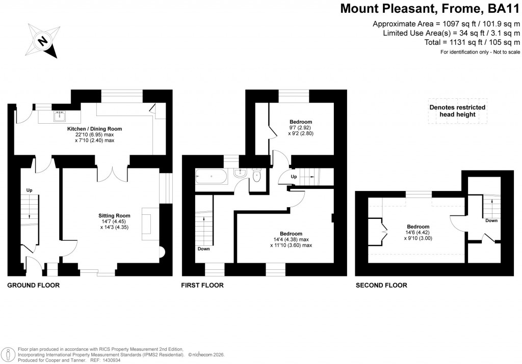 Floorplans For Mount Pleasant, Frome, Somerset