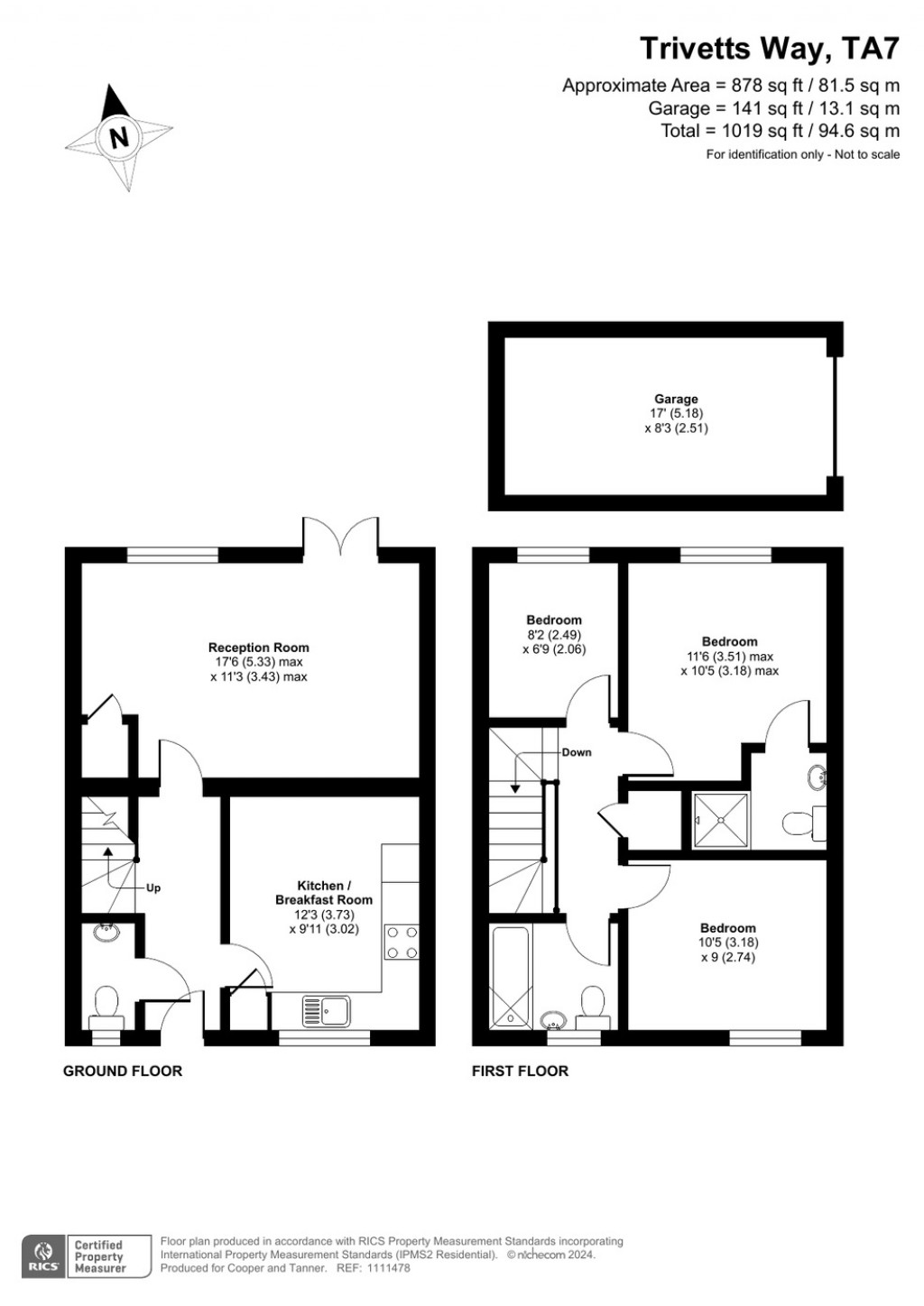 Floorplans For Trivetts Way, Cossington, Somerset