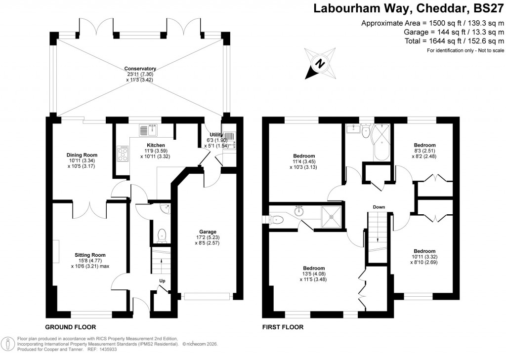Floorplans For Labourham Way, Cheddar, Somerset