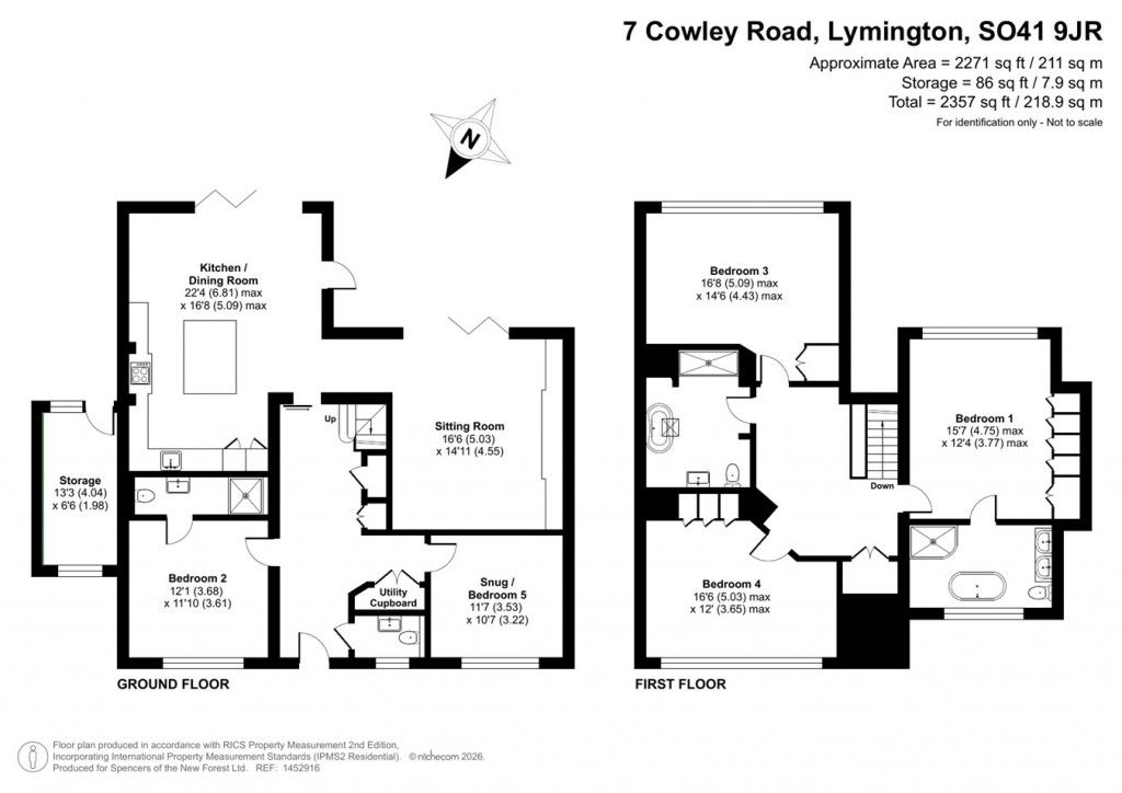 Floorplans For Cowley Road, Lymington, SO41