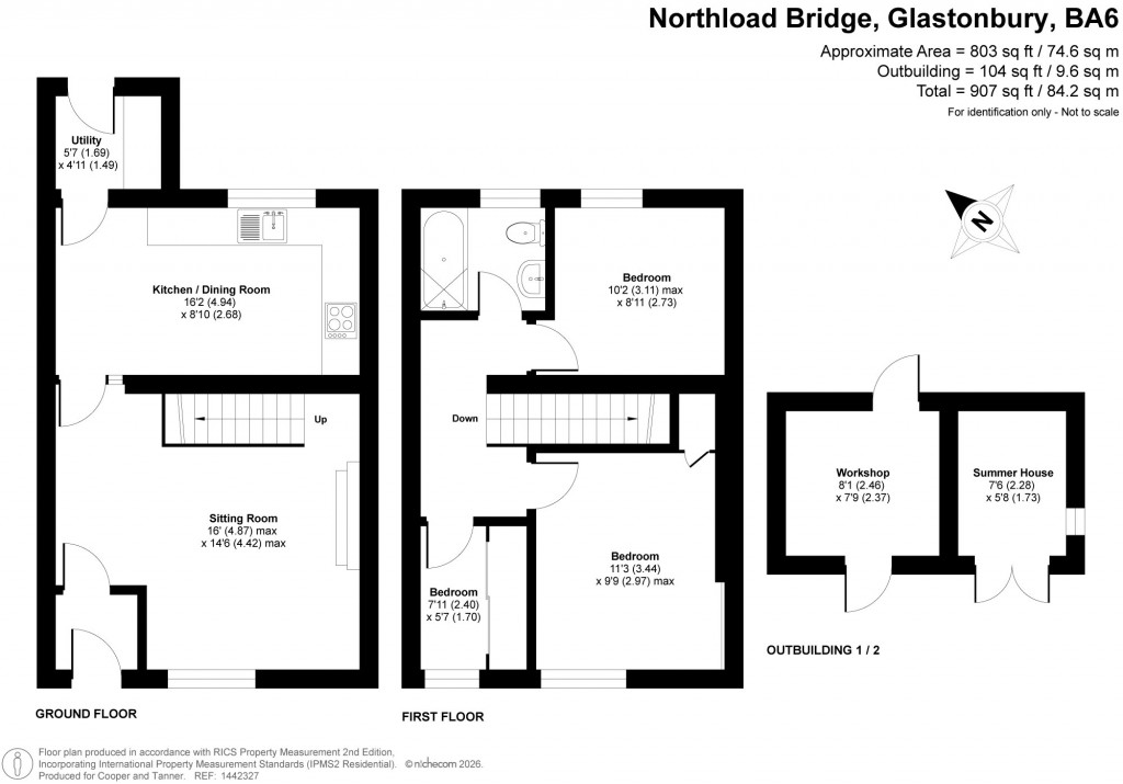 Floorplans For Northload Bridge, Glastonbury, Somerset