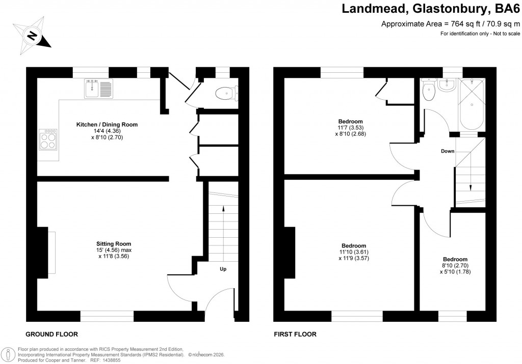 Floorplans For Landmead, Glastonbury, Somerset