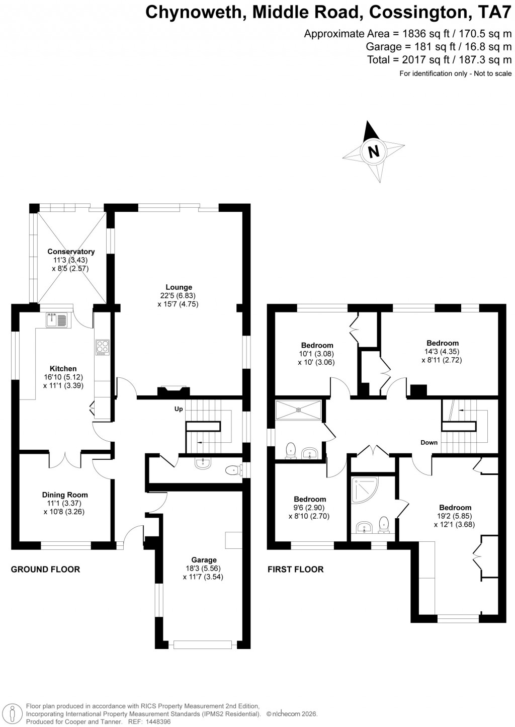 Floorplans For Middle Road, Cossington, Somerset