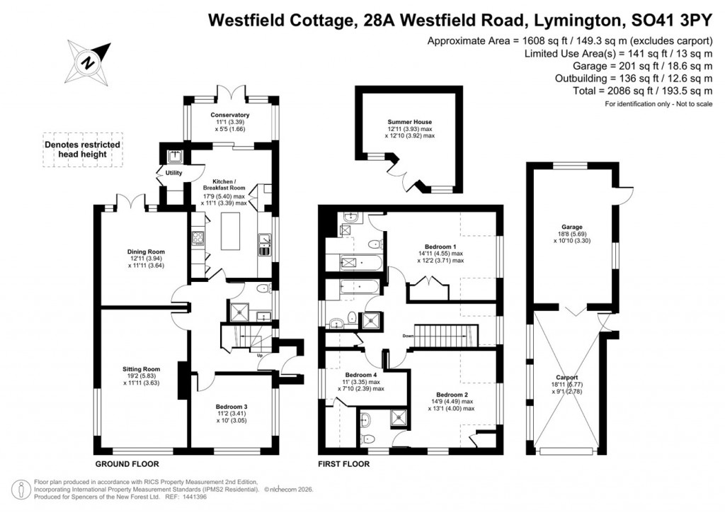 Floorplans For Westfield Road, Lymington, SO41