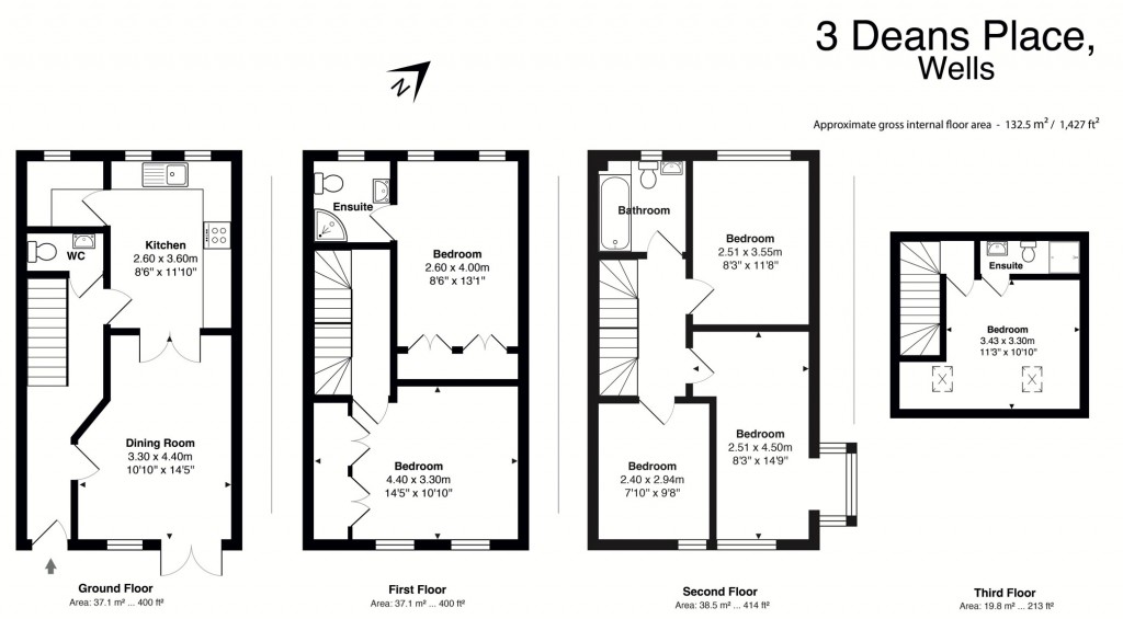 Floorplans For Union Street, Wells, Somerset