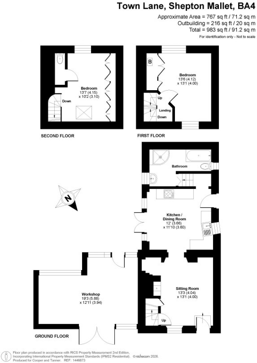 Floorplans For Town Lane, Shepton Mallet, Somerset