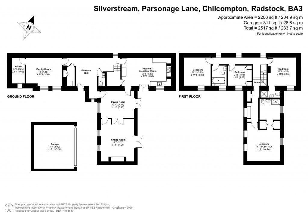 Floorplans For Parsonage Lane, Chilcompton, Radstock, Somerset