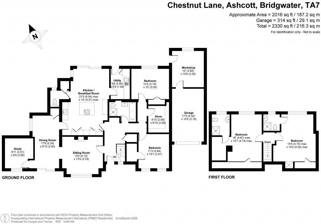Floorplans For Chestnut Lane, Ashcott, Somerset