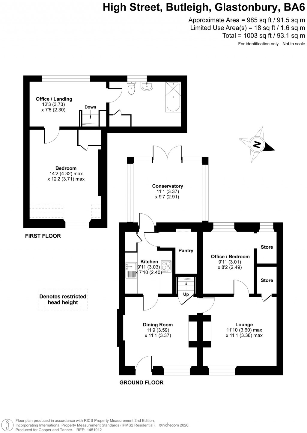 Floorplans For High Street, Butleigh, Somerset