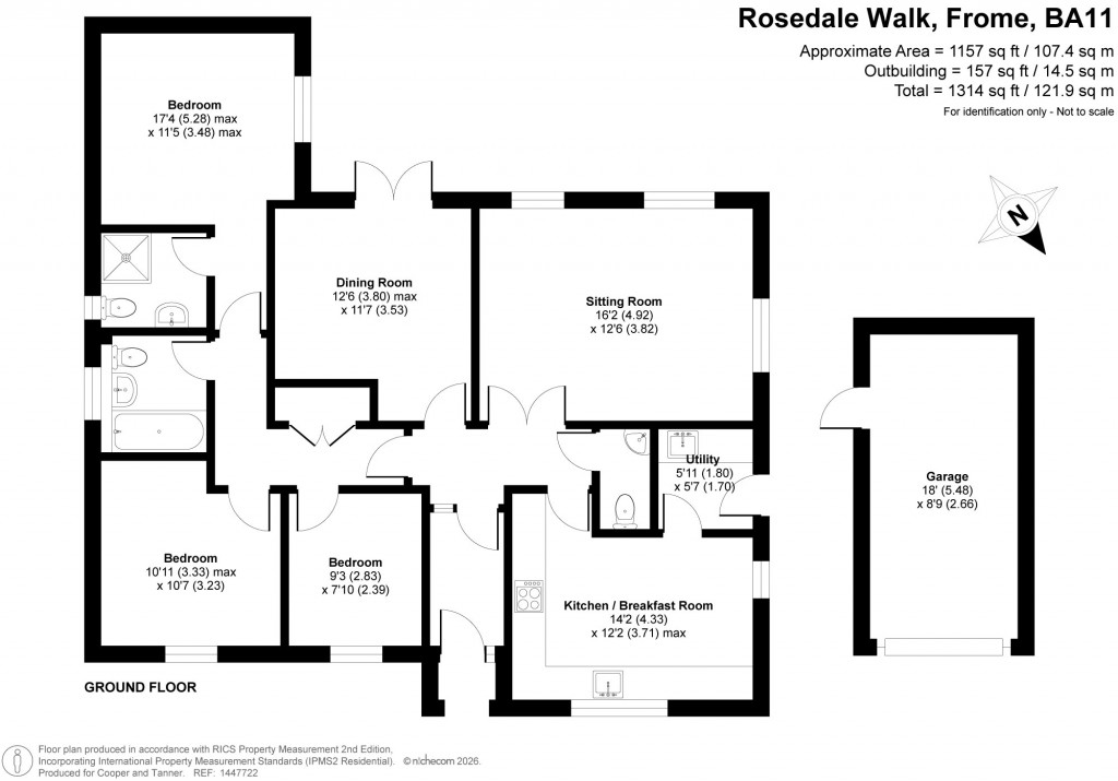 Floorplans For Rosedale Walk, Frome, Somerset