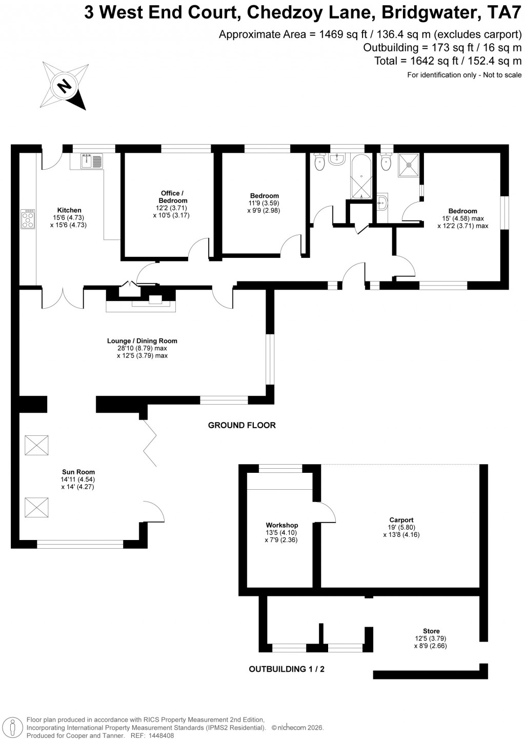 Floorplans For Chedzoy Lane, Chedzoy, Somerset