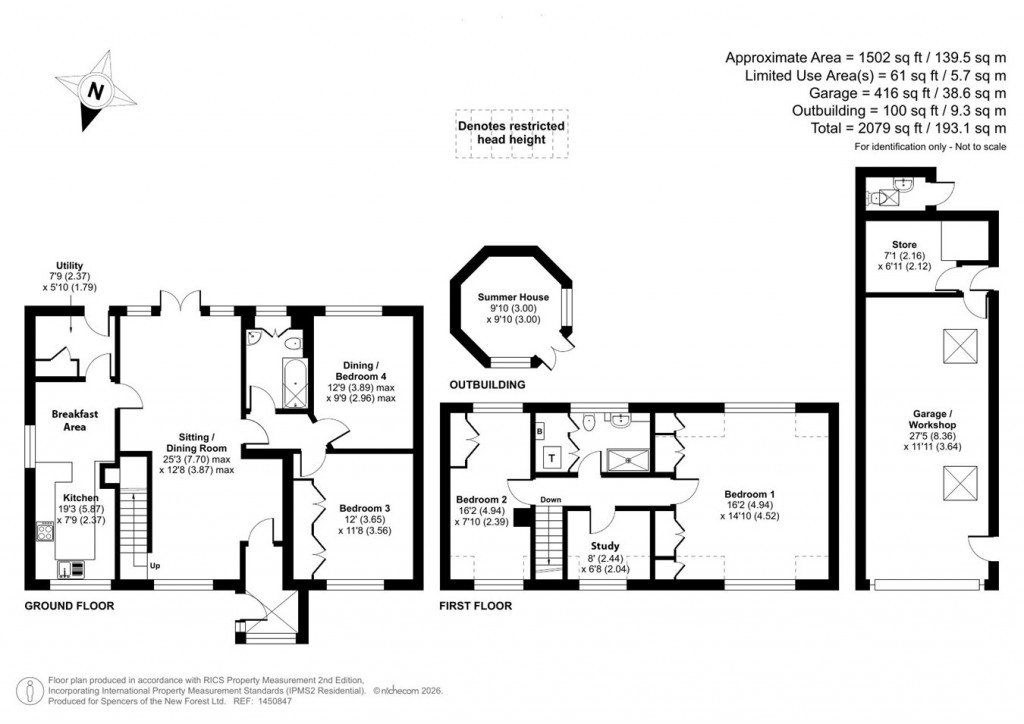 Floorplans For Pauls Lane, Sway, Lymington, SO41