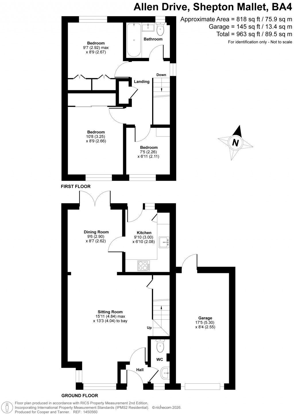 Floorplans For Allen Drive, Shepton Mallet, Somerset