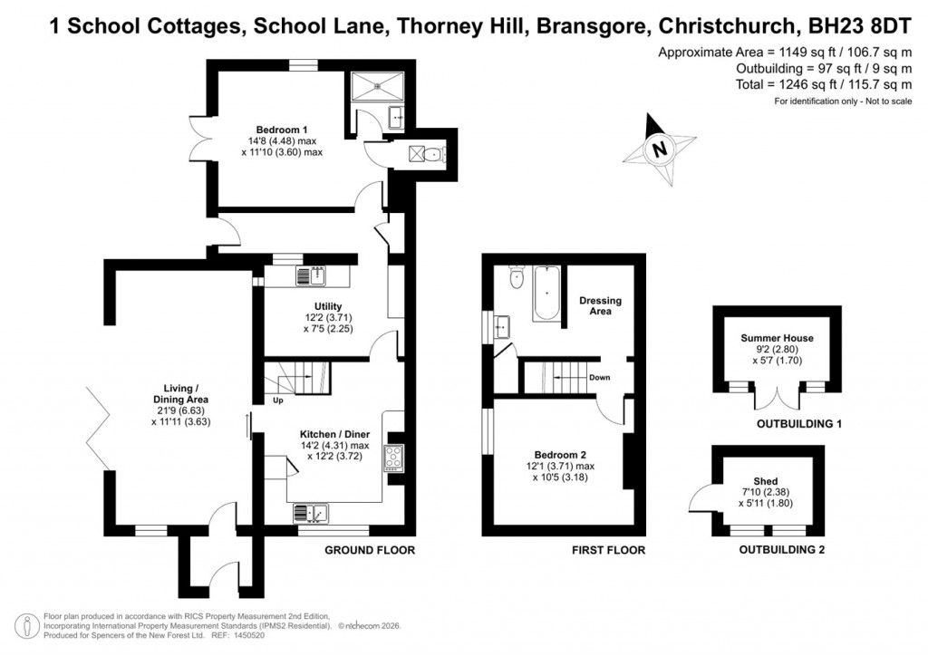 Floorplans For School Lane, Thorney Hill, Christchurch, BH23