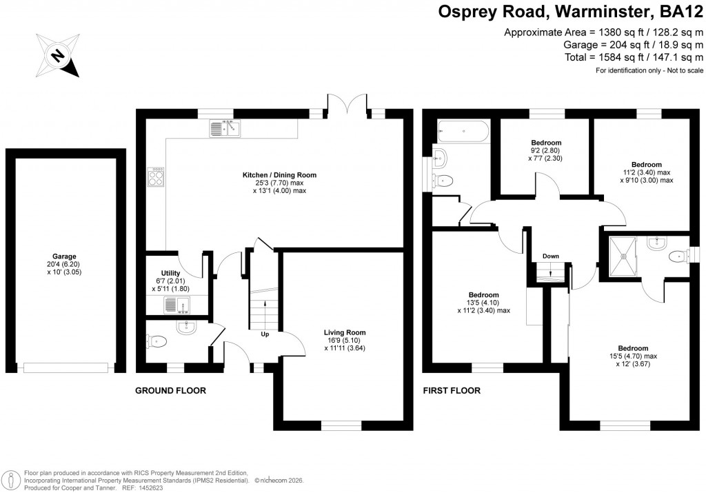 Floorplans For Osprey Road, Warminster, Wiltshire
