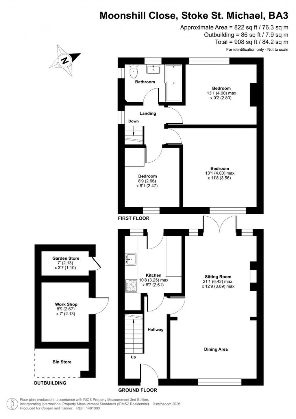 Floorplans For Moonshill Close, Stoke St Michael, Somerset