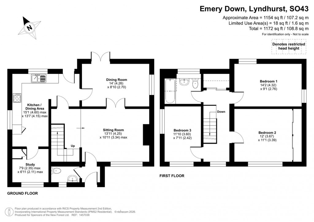 Floorplans For Emery Down, Lyndhurst, SO43