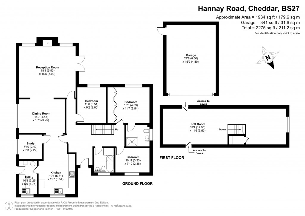 Floorplans For Hannay Road, Cheddar, Somerset