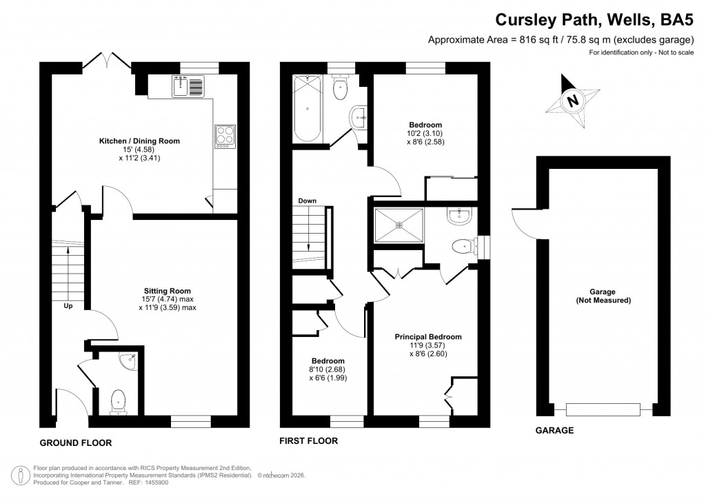 Floorplans For Cursley Path, Wells, Somerset
