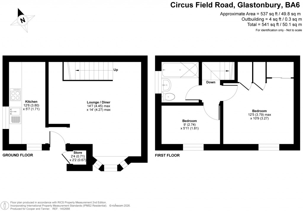 Floorplans For Circus Field Road, Glastonbury, Somerset