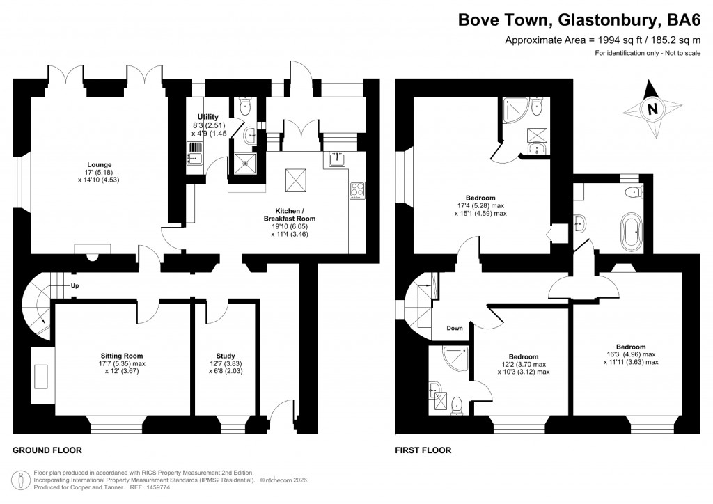 Floorplans For Bove Town, Glastonbury, Somerset