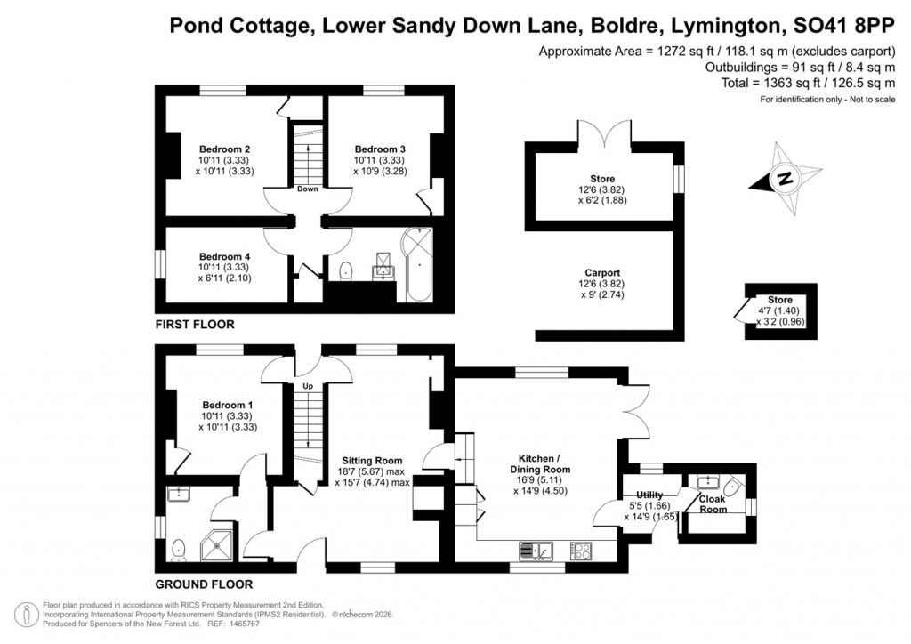 Floorplans For Lower Sandy Down Lane, Boldre, Lymington, SO41