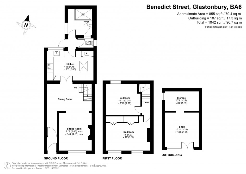 Floorplans For Benedict Street, Glastonbury, Somerset