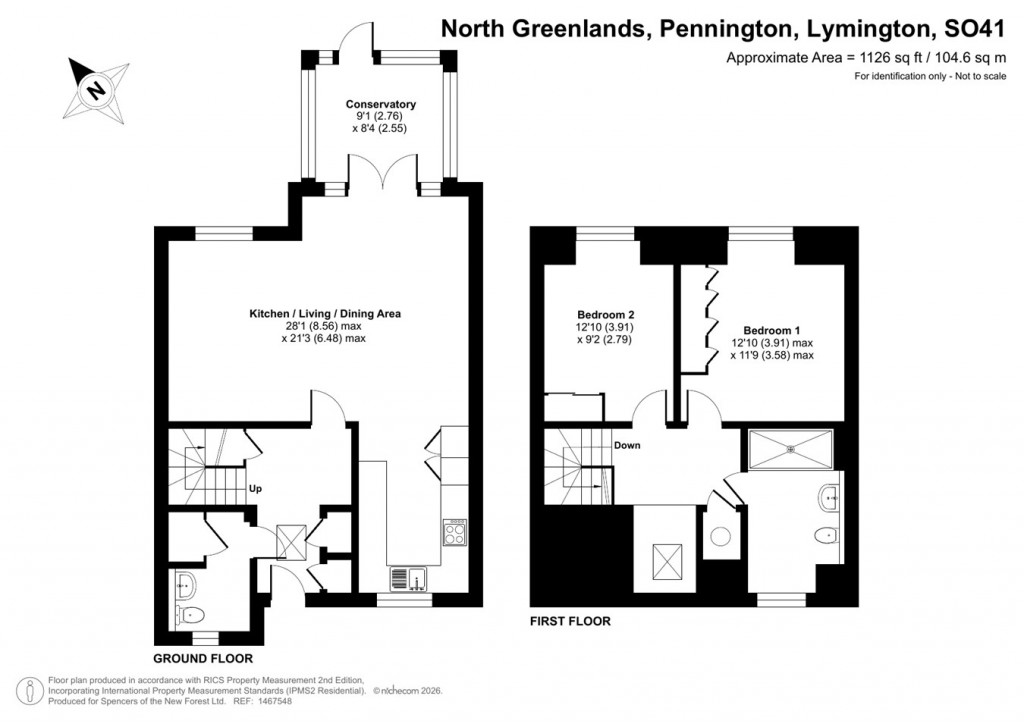 Floorplans For North Greenlands, Pennington, Lymington, SO41