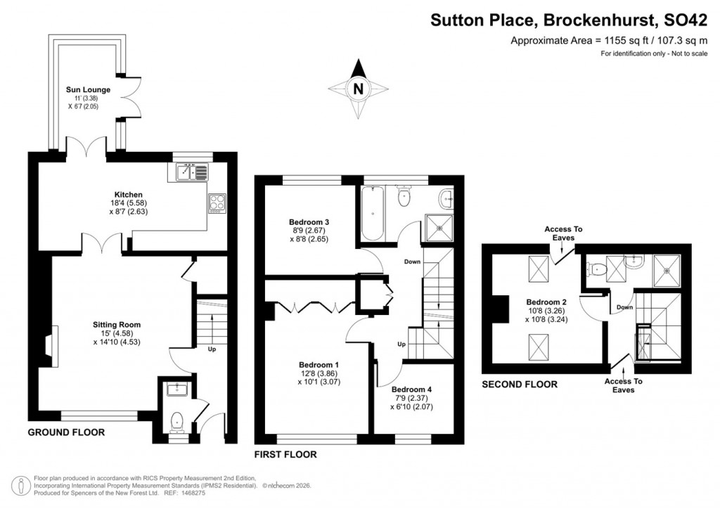 Floorplans For Sutton Place, Brockenhurst, SO42