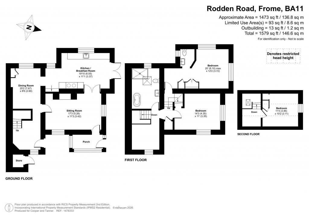 Floorplans For Rodden Road, Frome, Somerset