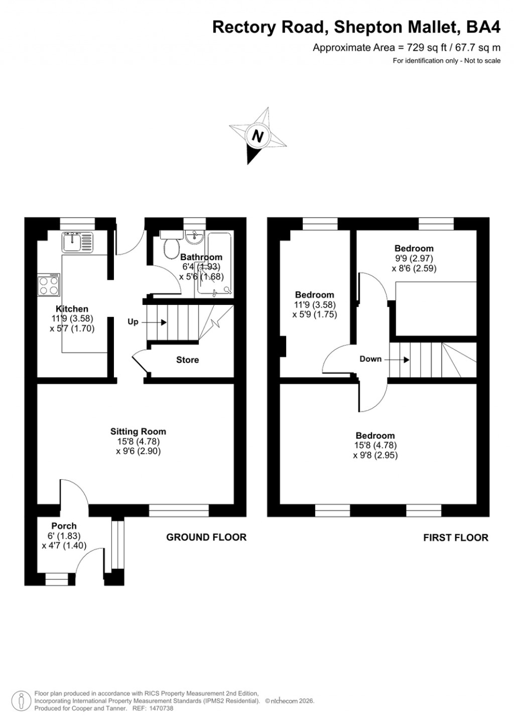 Floorplans For Rectory Road, Shepton Mallet, Somerset