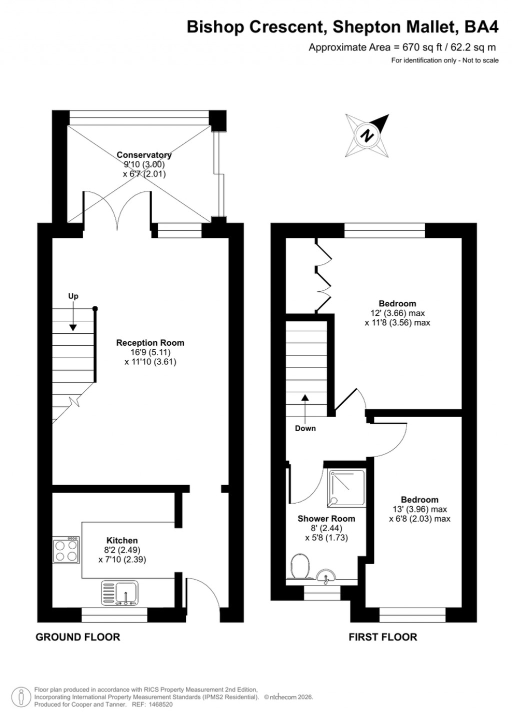 Floorplans For Bishop Crescent, Shepton Mallet, Somerset