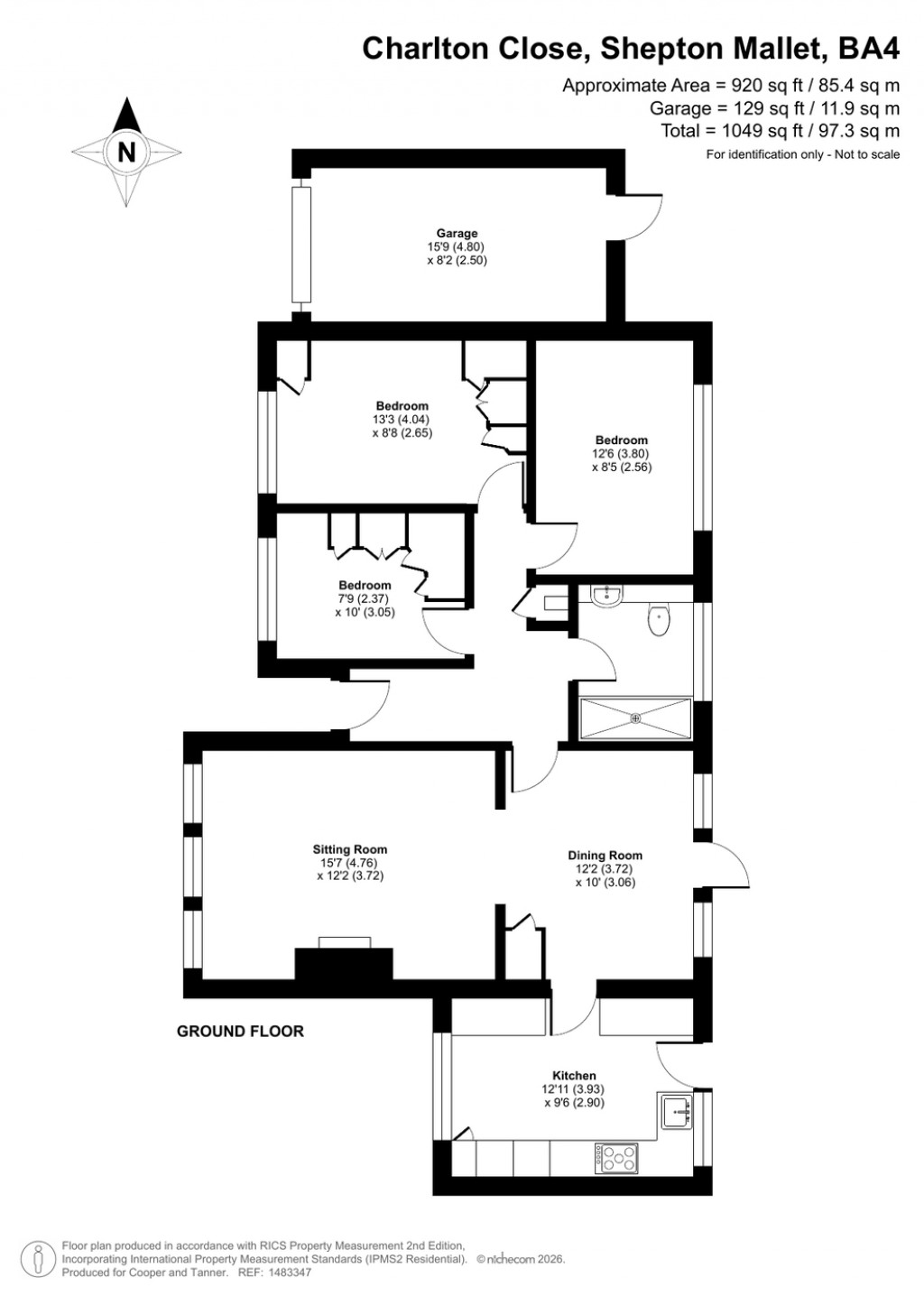 Floorplans For Charlton Close, Shepton Mallet, Somerset