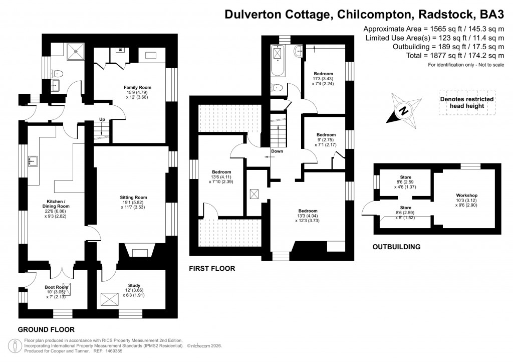 Floorplans For Dulverton Cottage, Chilcompton, Radstock, Somerset
